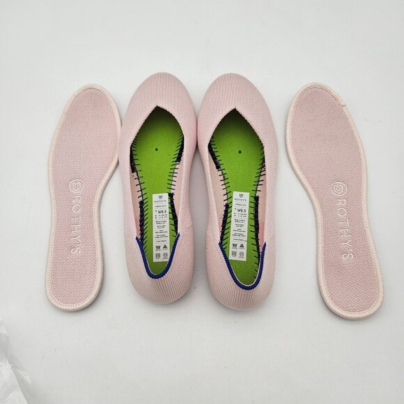 Rothys The Flat Blush Pink Round Toe Slip On Flats Womens Sz 6.5 NEW - Picture 4 of 6